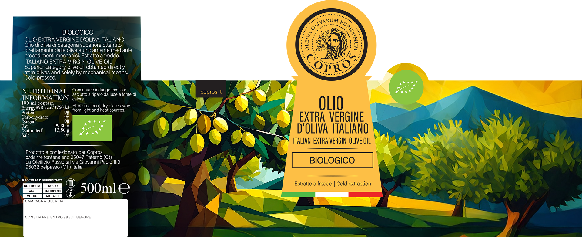 Olio Extra Vergine d' Oliva Italiano — BIOLOGICO Olio Extra Vergine d' Oliva Italiano — BIOLOGICO