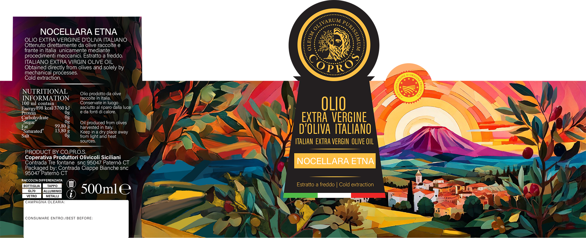 Olio Extra Vergine d' Oliva Italiano — NOCELLARA DELL' ETNA